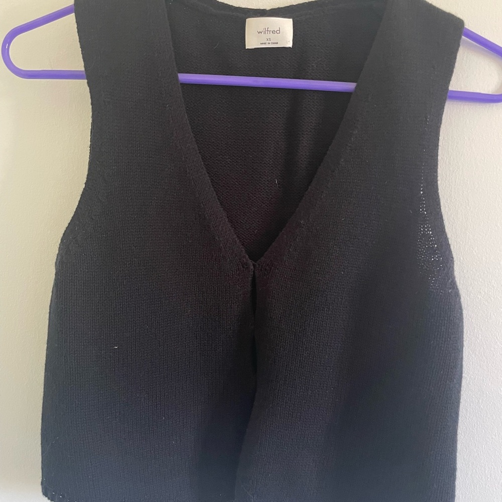 Aritzia Wilfred Basque Sweater Vest in Black